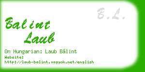 balint laub business card